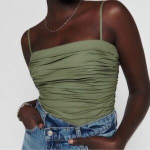 Reformation green top with removable straps
